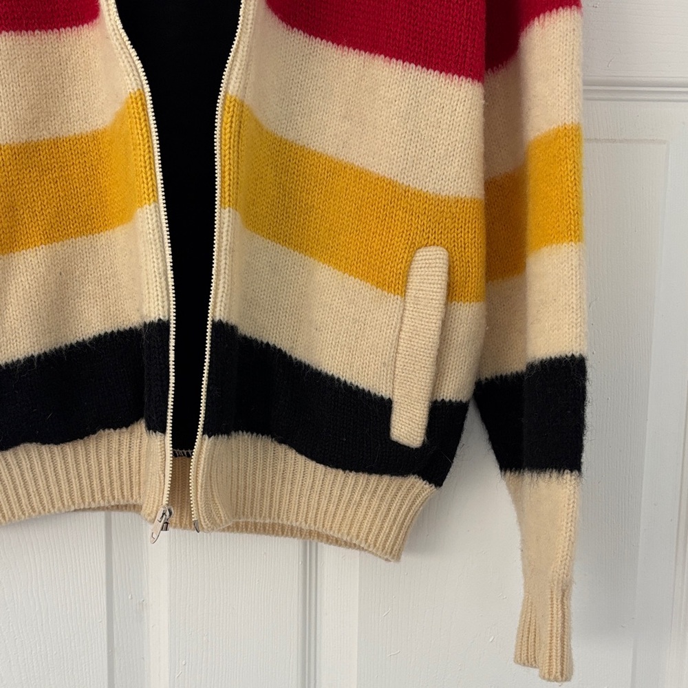 Vintage 1970s L.L. Bean Vintage Multicolor Striped Zip-Up sweater - Picture 2 of 9